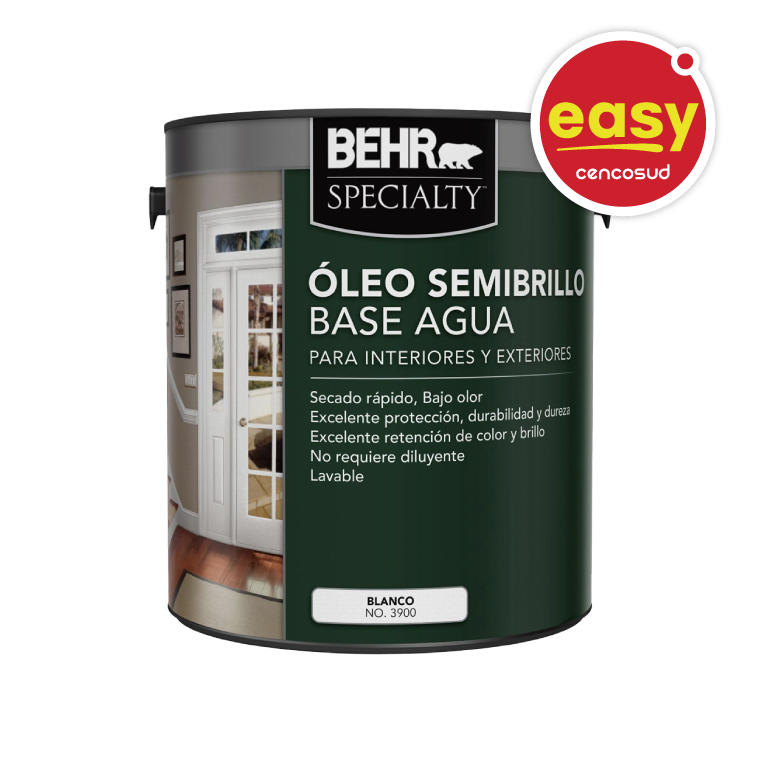 Óleo Al Agua Specialty Blanco Semi Brillante Behr Tineta o Galón en oferta pagando con CencoPay en Easy
