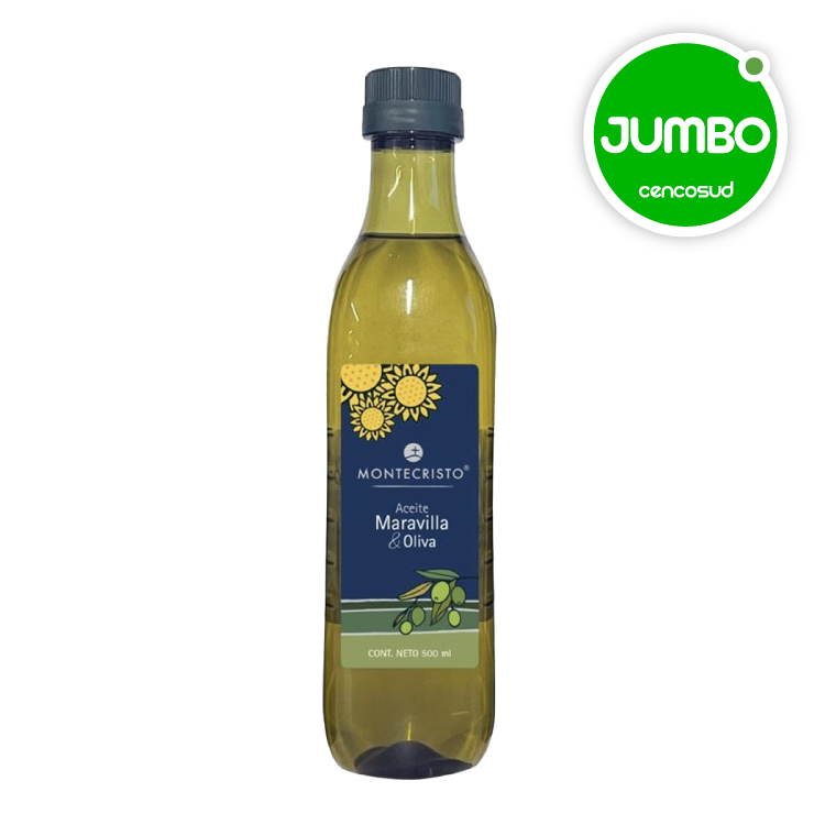 Aceite Oliva & Maravilla Montecristo 500ml en oferta pagando con CencoPay en Jumbo