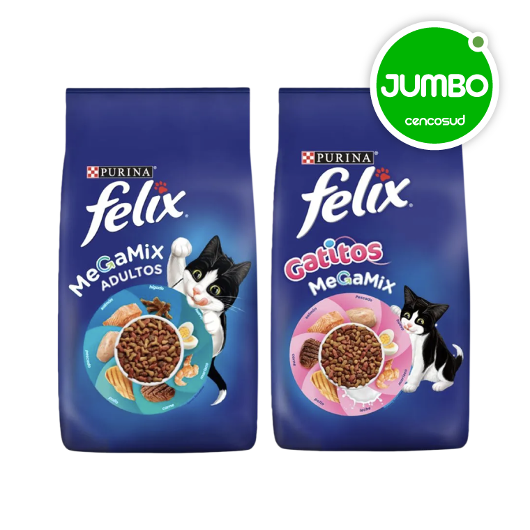Alimento Gato y Gatito Felix Megamix 8kg en oferta pagando con CencoPay en Jumbo
