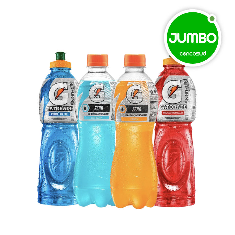 Gatorade Bebidas Isotónicas Variedades 1L en oferta pagando con CencoPay en Jumbo