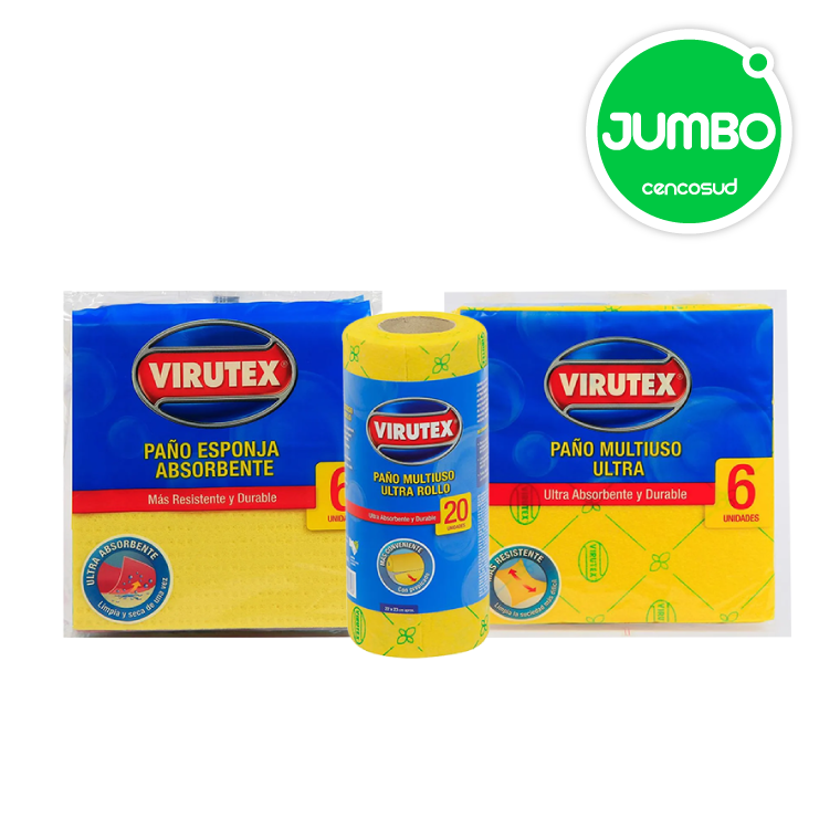 Paño Virutex Esponja o Multiuso Seleccionados en oferta pagando con CencoPay en Jumbo