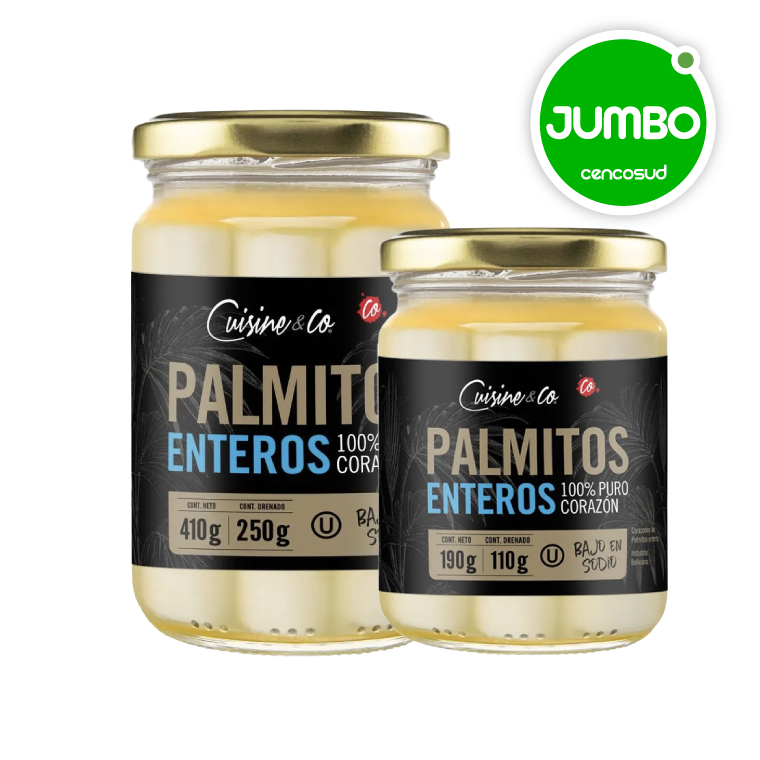 Palmitos en Frasco Cuisine & Co 250g o 110g en oferta pagando con CencoPay en Jumbo