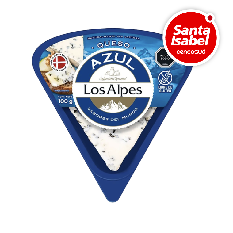 Queso Azul Los Alpes 100g en oferta pagando con CencoPay en Santa Isabel