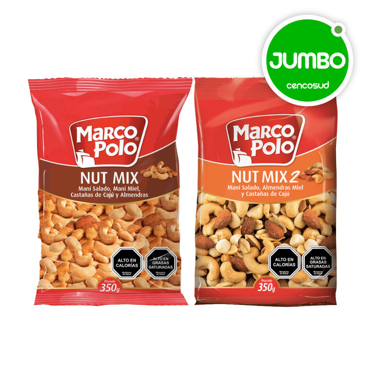 Mix Frutos Secos Marco Polo 350g. Variedades. Exclusivo Online en oferta pagando con CencoPay en Jumbo