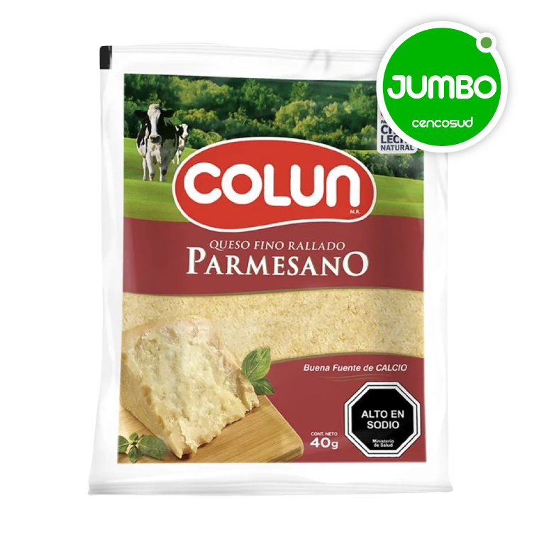 Queso Rallado Parmesano Colun 40g. Exclusivo Online en oferta pagando con CencoPay en Jumbo