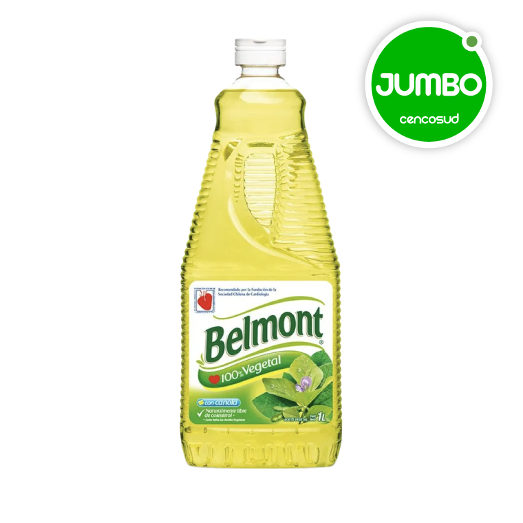 Aceite Vegetal Belmont 1L en oferta pagando con CencoPay en Jumbo