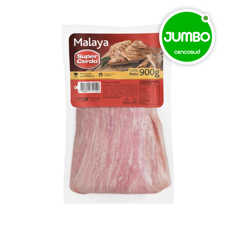 Malaya de Cerdo Congelada Super Cerdo 900g en oferta pagando con CencoPay en Jumbo