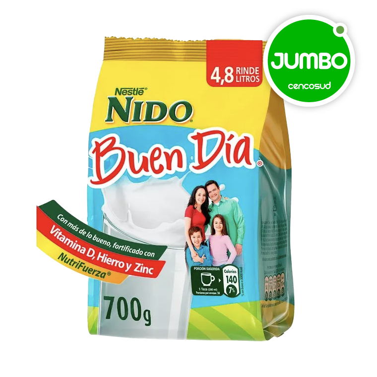 Leche En Polvo Nido Buen Día Semidescremada 700g en oferta pagando con CencoPay en Jumbo