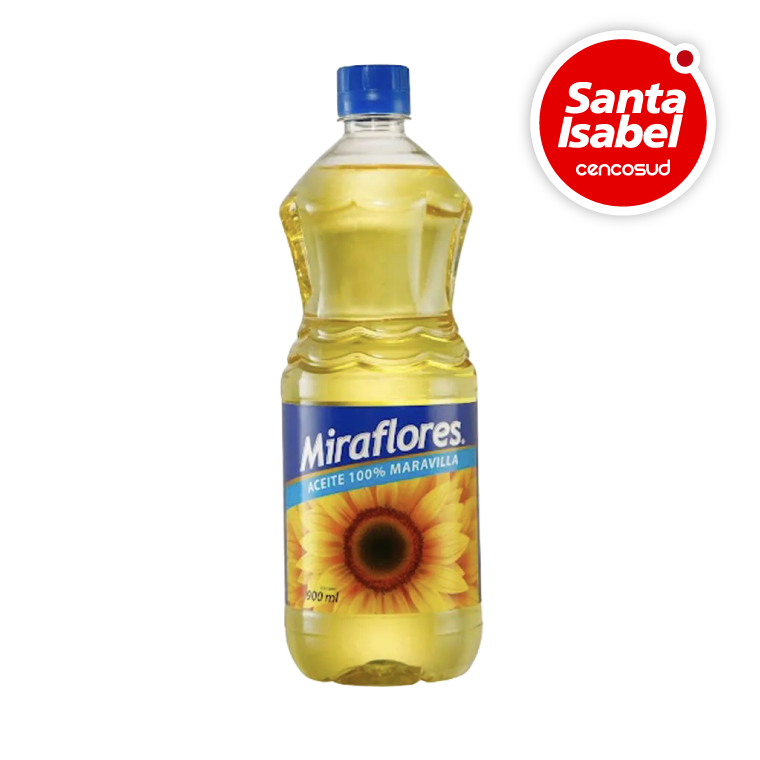 Aceite Maravilla Miraflores 900ml en oferta pagando con CencoPay en Santa Isabel