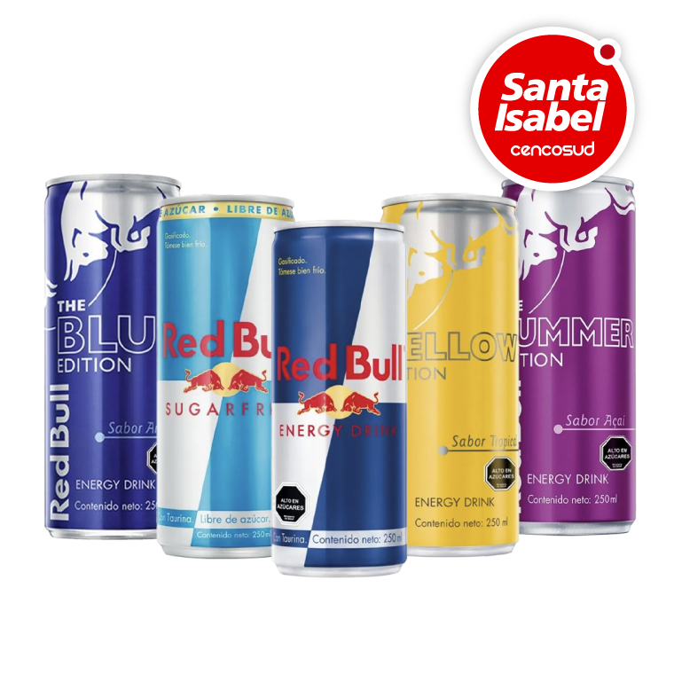 Bebida Energética Red Bull 250cc. Variedades en oferta pagando con CencoPay en Santa Isabel