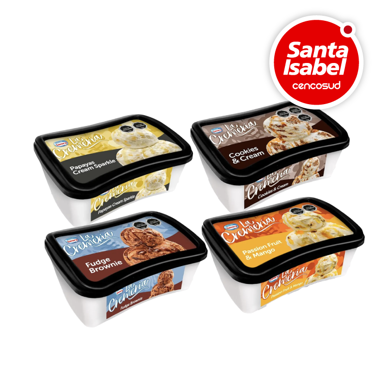Helados La Cremería 1L. Variedades en oferta pagando con CencoPay en Santa Isabel