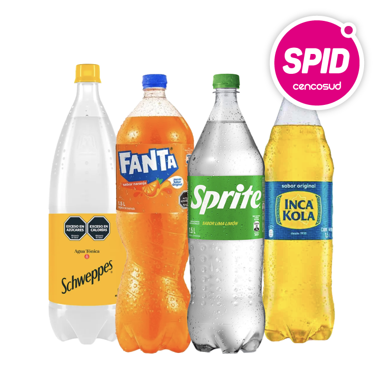 Bebidas Fanta, Sprite, Schweppes o Inca Kola 1,5L en oferta pagando con CencoPay en SPID