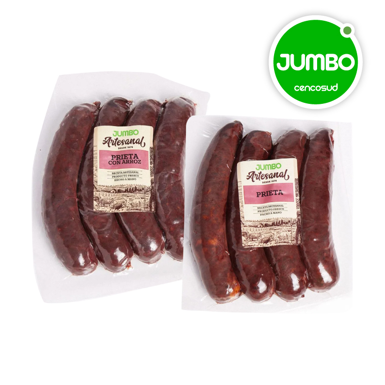 Prieta Tradicional o con Arroz Jumbo Artesanal 500g en oferta pagando con CencoPay en Jumbo