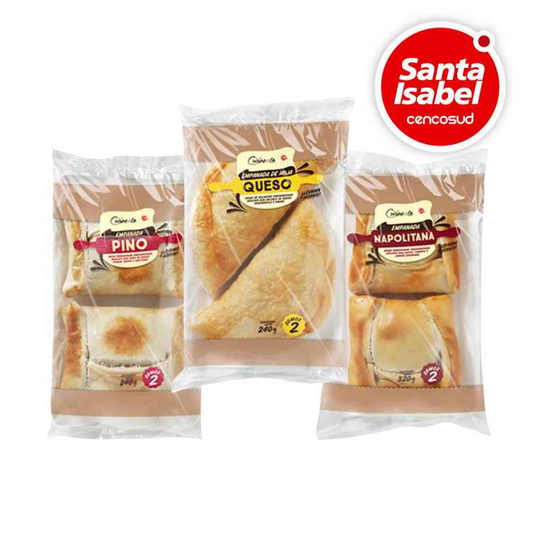 Pack Empanadas Refrigeradas Cuisine & Co Variedades en oferta pagando con CencoPay en Santa Isabel
