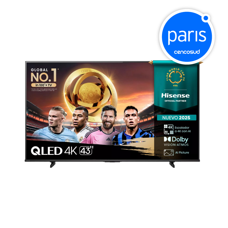 QLED Smart TV Hisense 43' 4K UHD 43Q6QV en oferta pagando con CencoPay en Paris