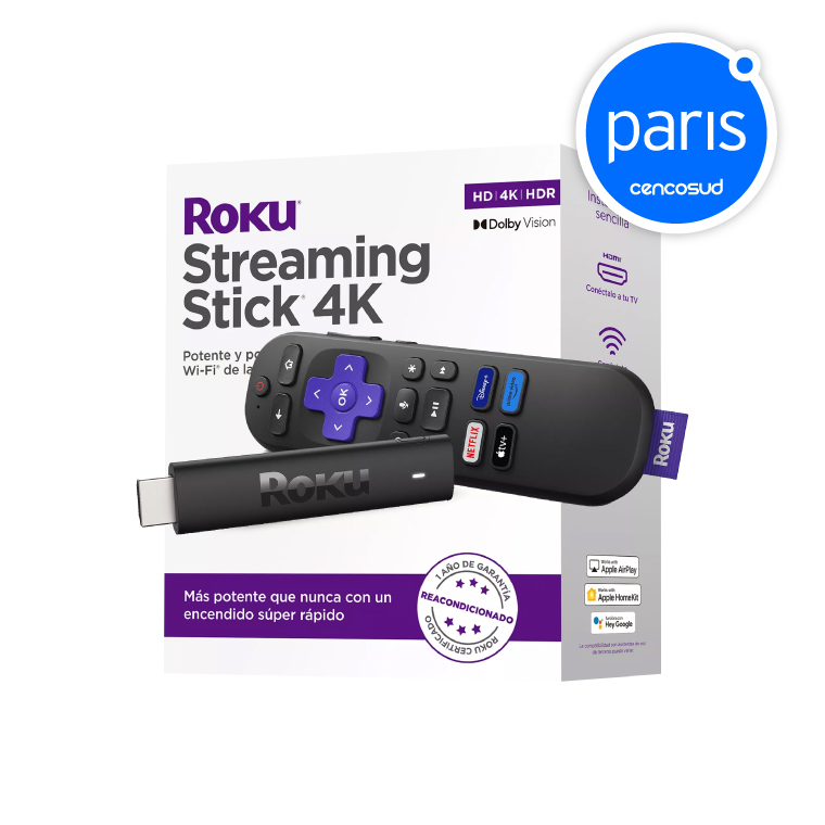 Roku Stick 4K Reacondicionado en oferta pagando con CencoPay en Paris