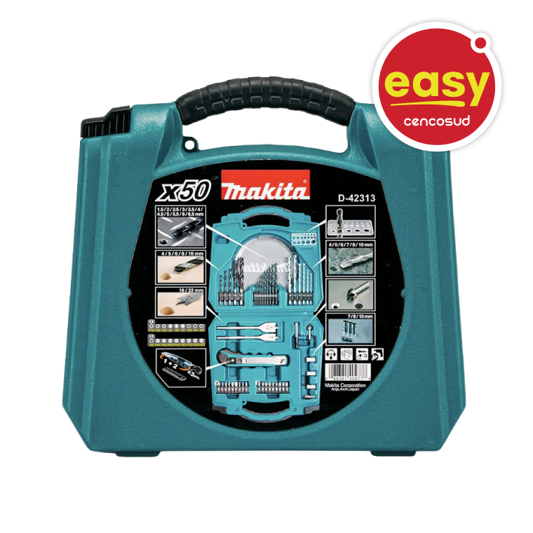 Maleta de Accesorios de Herramientas Makita 50 Piezas en oferta pagando con CencoPay en Easy