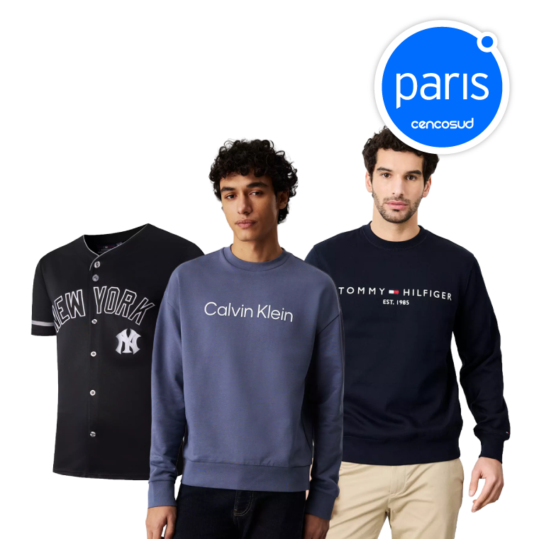 Moda Hombre Marcas Calvin Klein, Tommy, Major League Baseball, NBA. Productos Seleccionados. Exclusivo Online en oferta pagando con CencoPay en Paris