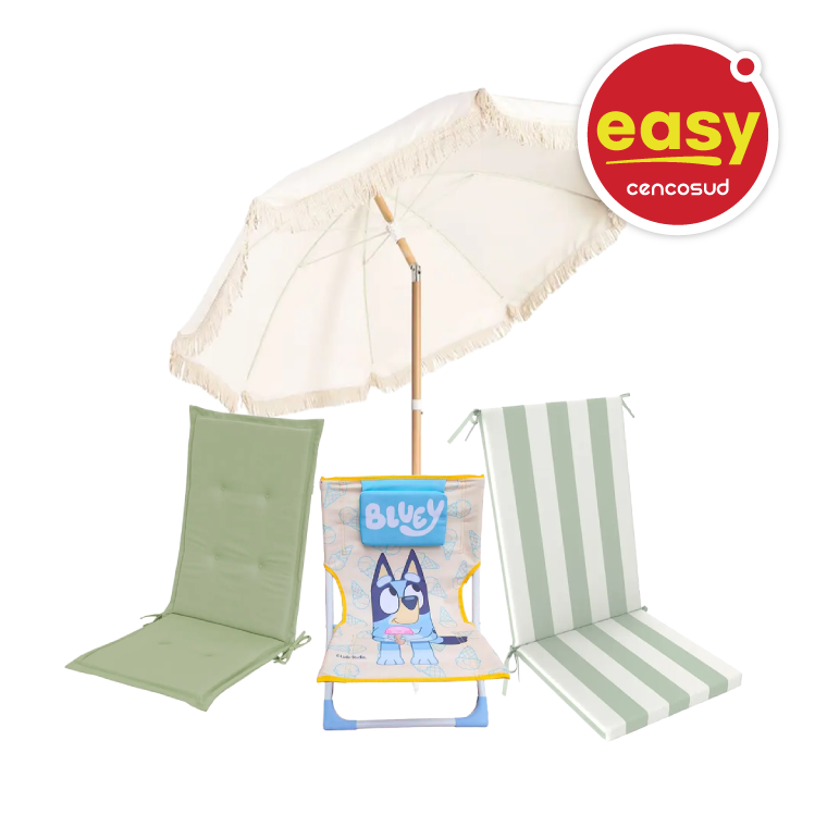 Accesorios de Playa, Sombrillas y Almohadones. Productos Seleccionados en oferta pagando con CencoPay en Easy