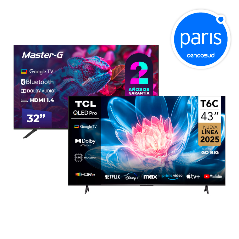 Especial Televisores con CencoPay. Productos Seleccionados. Exclusivo Presencial en oferta pagando con CencoPay en Paris