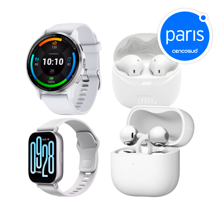 Ofertas Smartwatch o Audífonos por Mamá. Productos Seleccionados. Exclusivo Presencial en oferta con CencoPay en Paris