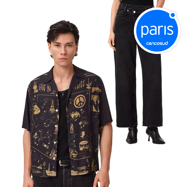 Vestuario Hombre & Mujer AllSaints. Productos Seleccionados. Exclusivo Online en oferta pagando con CencoPay en Paris