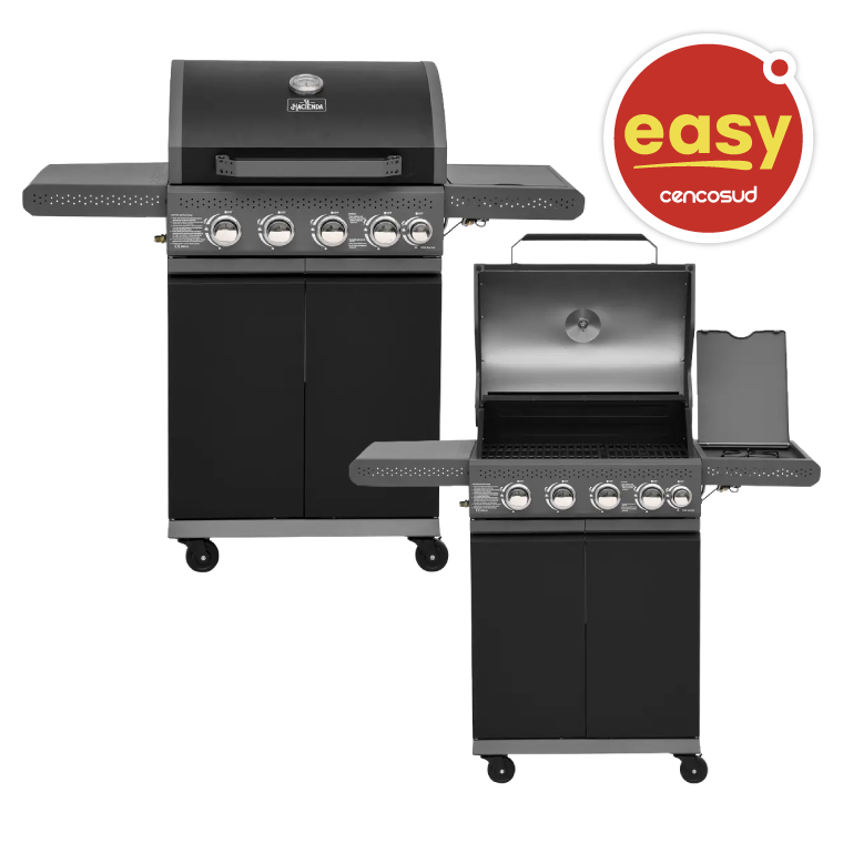 Parrilla a Gas Cincinatti con 4 Quemadores + Lateral. Solo en Tiendas Físicas