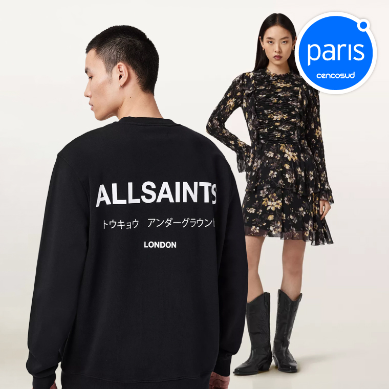 Vestuario Hombre & Mujer AllSaints. Productos Seleccionados. Solo Online